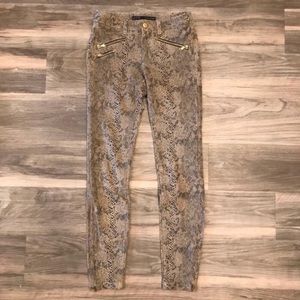 Zara Snakeskin Printed Skinny Pants Size 2